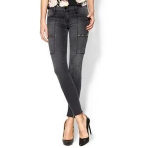J Brand Kassidy Skinny Mid-Rise Cargo Jeans Grey Cascade Size 27